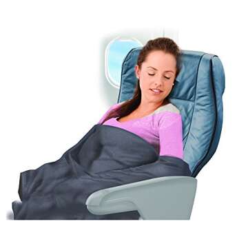 Cloudz Cozy Fleece Airplane Travel Blanket for Your Flight, Car, Camping, Home or Comforting Warmth Anywhere! - Black