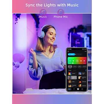 WIFI Smart LED Light Bulb - Color Changing Bulbs App Control, 2.4Ghz Bluetooth Smart Light Bulbs Mus...
