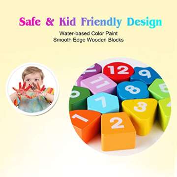 Time Clock Toy for Kids Wooden Time Learning Shape Sorting Color Game Montessori Early Education Math Set Kid Jigsaw Play Tool Preschool Toddler Puzzle Toy Gift for Boys Girls Birthday Age 3 4 5 6