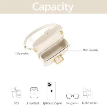 LAFESTIN Small Split Leather Crossbody Purses For Women with Adjustable Strap Shoulder Handbags with Credit Card Slot - Ivory