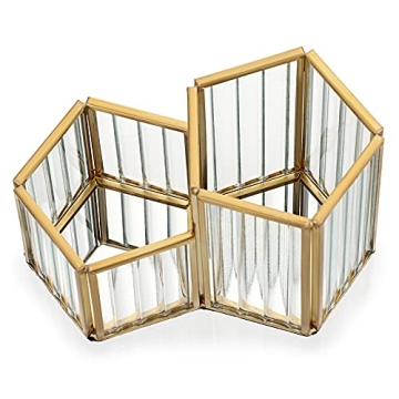 Buy ELLDOO Gold Glass Makeup Brush Holder for Women