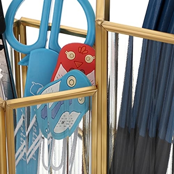 Buy ELLDOO Gold Glass Makeup Brush Holder for Women