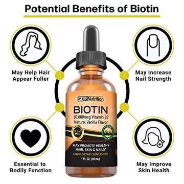 Max Absorption Biotin Liquid Drops 10000mcg for Hair Growth