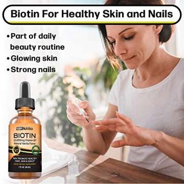 Max Absorption Biotin Liquid Drops 10000mcg for Hair Growth
