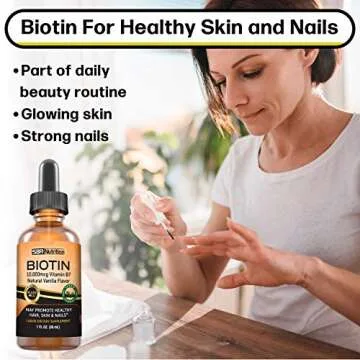 Max Absorption Biotin Liquid Drops 10000mcg for Hair Growth