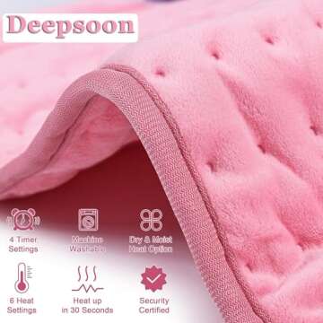 Comforting Electric Heating Pad for Back and Neck Relief