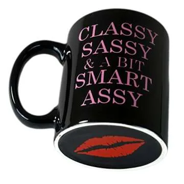 Funny Guy Mugs Classy Sassy and A Bit Smart Assy Ceramic Coffee Mug - 11oz - Ideal Funny Coffee Mug for Women and Men - Hilarious Novelty Coffee Cup with Witty Sayings