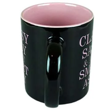Funny Guy Mugs Classy Sassy and A Bit Smart Assy Ceramic Coffee Mug - 11oz - Ideal Funny Coffee Mug for Women and Men - Hilarious Novelty Coffee Cup with Witty Sayings