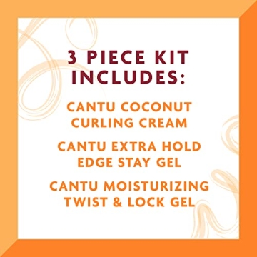 Cantu Hair Treatment Kit with Coconut Curling Cream and Gel