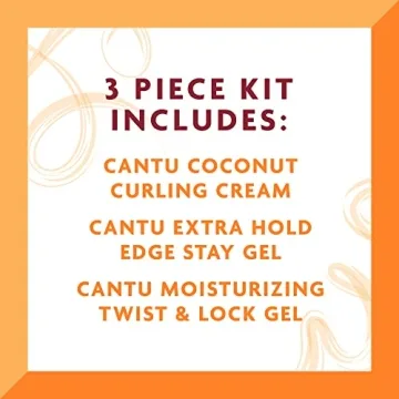 Cantu Hair Treatment Kit with Coconut Curling Cream and Gel