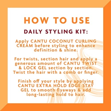 Cantu Hair Treatment Kit with Coconut Curling Cream and Gel