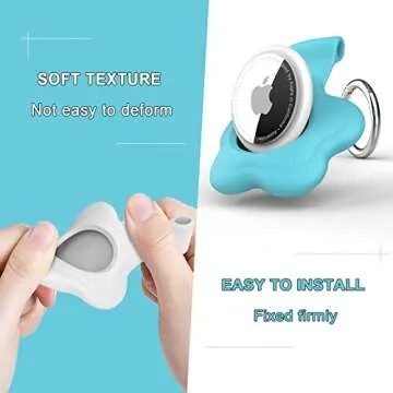 Meokkaebi 5 Pack Airtag Holder for Apple AirTag,Silicone Airtag Case with Anti-Lost Key Ring,Flower Protective AirTag Keychain,Airtag Accessories for Pets,Keys,Backpacks(Multiple Colors)