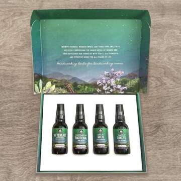WishGarden Herbs Postpartum Essentials Kit with Gift Box - Post partum Essentials for New Mom w/AfterEase, Happy Ducts, Milk Rich & Baby Blues, Supports Contractions, Breastfeeding & Postpartum Mood