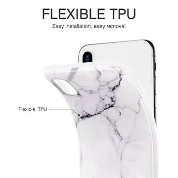 Imikoko iPhone X Case & iPhone Xs Case Marble for Women & Girls - Cute Matte Finish Slim Soft Flexib...