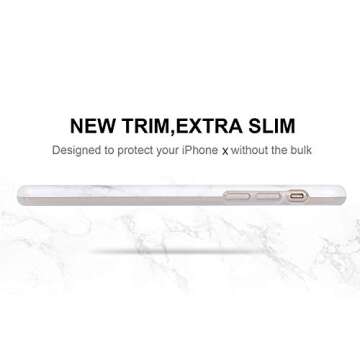 Imikoko iPhone X Case & iPhone Xs Case Marble for Women & Girls - Cute Matte Finish Slim Soft Flexible TPU White Marble Pattern Cover Protective Phone Cases
