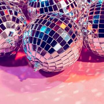 SATINIOR 3600 Pcs Disco Mirror Tiles Self Adhesive Mirror Mosaics Tiles 5 x 5 mm Disco Tiles Tapes S...