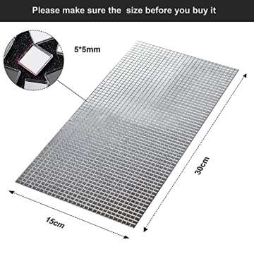 SATINIOR 3600 Pcs Disco Mirror Tiles Self Adhesive Mirror Mosaics Tiles 5 x 5 mm Disco Tiles Tapes Stickers Silver Square Glass for Craft Disco Balls Vases Mugs Home Decorations