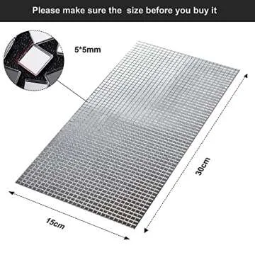 SATINIOR 3600 Pcs Disco Mirror Tiles Self Adhesive Mirror Mosaics Tiles 5 x 5 mm Disco Tiles Tapes Stickers Silver Square Glass for Craft Disco Balls Vases Mugs Home Decorations