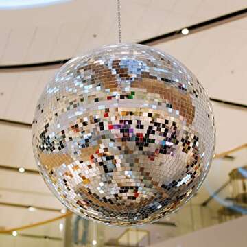 SATINIOR 3600 Pcs Disco Mirror Tiles Self Adhesive Mirror Mosaics Tiles 5 x 5 mm Disco Tiles Tapes Stickers Silver Square Glass for Craft Disco Balls Vases Mugs Home Decorations