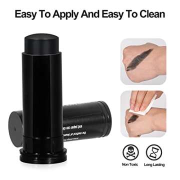 6-Pack Baseball Stick Sports Eye Black, Football Face Paint Eyeblack Outdoor Sports Eye Black for Baseball Softball Lacrosse Anti Glare Sun and Stadium Light Halloween Cosplay Costume Parties