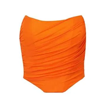 Women's Vintage Strapless Open Back Boned Mesh Bustier Zip Back Corset Bodyshaper Crop Top