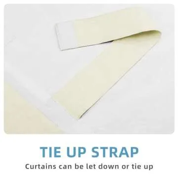 Easy-Going 100% Blackout Door Curtains, Linen Look French Door Blind Window Covering, Thermal Insulated Privacy Tie Up Front Door Curtains for Glass Door, 1 Panel, 26x68 inch, Beige