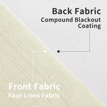 Easy-Going 100% Blackout Door Curtains, Linen Look French Door Blind Window Covering, Thermal Insulated Privacy Tie Up Front Door Curtains for Glass Door, 1 Panel, 26x68 inch, Beige