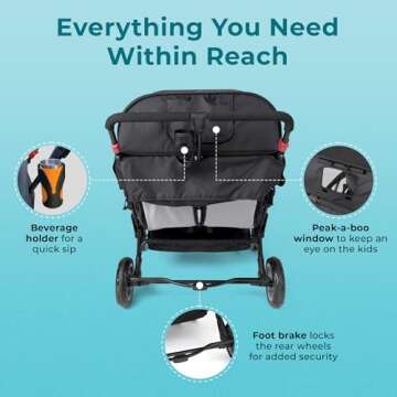 Gaggle Compass Quad Stroller for 4 Kids | Safe & Spacious