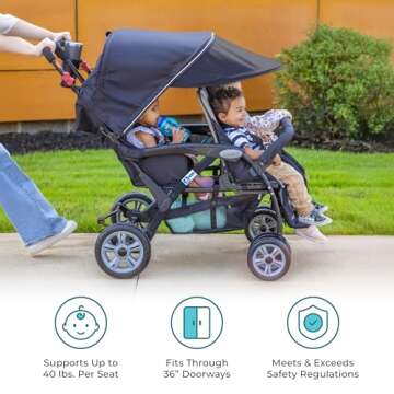 Gaggle Compass Quad Stroller for 4 Kids | Safe & Spacious