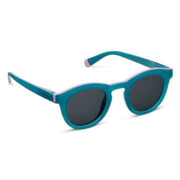 Peepers by PeeperSpecs Women's Beverly Shores Polarized Sunglasses Round, Teal, No Correction