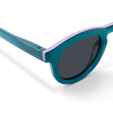 Peepers by PeeperSpecs Women's Beverly Shores Polarized Sunglasses Round, Teal, No Correction