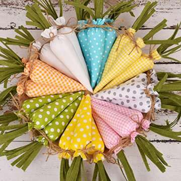 SAING Easter Carrot 5 Pcs Set - Colorful Stuffed Fabric Carrots for Festive Decor