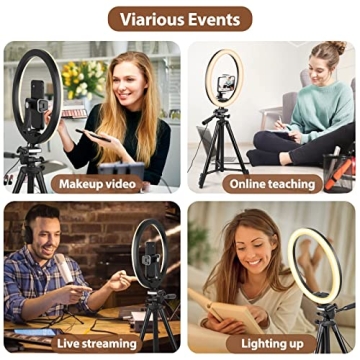 10” Dimmable Ring Light with Adjustable Tripod Stand