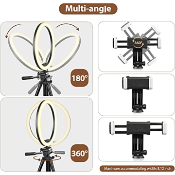 10” Dimmable Ring Light with Adjustable Tripod Stand