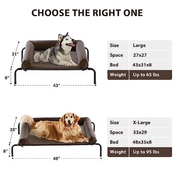 RRPETHOME Large Elevated Cooling Dog Bed for Ultimate Comfort