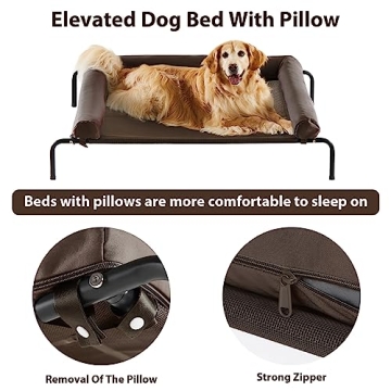 RRPETHOME Large Elevated Cooling Dog Bed for Ultimate Comfort