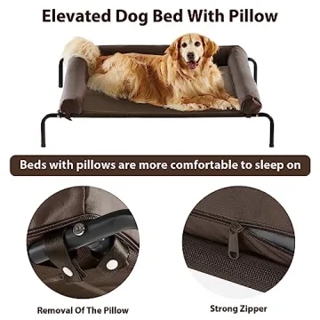 RRPETHOME Large Elevated Cooling Dog Bed for Ultimate Comfort