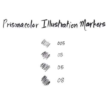 Prismacolor Premier Fine Line Illustration Markers, Assorted Fine Tips, Black, Adult Coloring, 5 Pack