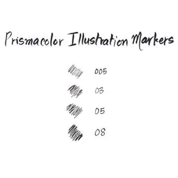 Prismacolor Premier Fine Line Illustration Markers, Assorted Fine Tips, Black, Adult Coloring, 5 Pack