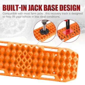 BUNKER INDUST Off-Road Traction Boards with Jack Base, 1 Pair Recovery Tracks Mat for 4X4 Jeep Truck...