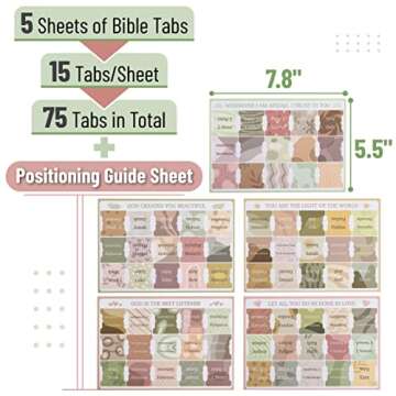 Mr. Pen- Bible Tabs, 75 Tabs, Laminated Bible Tabs for Women and Men, Bible Tabs for Study Bible, Bi...