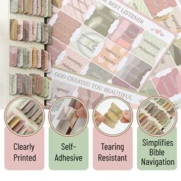 Mr. Pen- Bible Tabs, 75 Tabs, Laminated Bible Tabs for Women and Men, Bible Tabs for Study Bible, Bible Index Tabs, Bible Book Tabs, Bible Labels Tabs, Mr Pen Bible Tabs