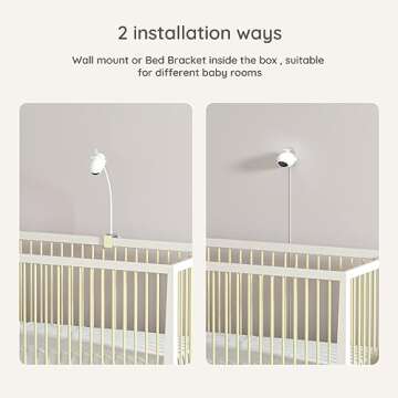 Ellie Baby Monitor,Covered Face Alert,Auto Photo Capture,Cry Soothing,2 Way Talk,Virtual Fence,2K HD...