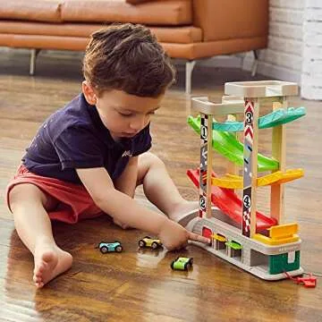 TOP BRIGHT Car Ramp Toy for Toddlers 1-3 Years Old