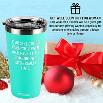 MUNA Christmas Breast Cancer Gifts For Women, Get Well Soon Thinking Of You Gifts, Sympathy, Feel Better, After Surgery, Grieving, Condolences, Divorce, Sorry Your Loss, Care Package Mint