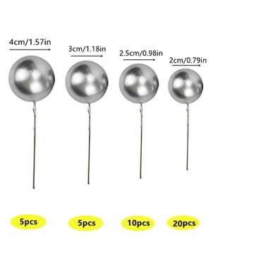 40 PCS Balls Cake Topper DIY Cake Insert Toppers for Birthday, Baby Shower, Wedding Decoration