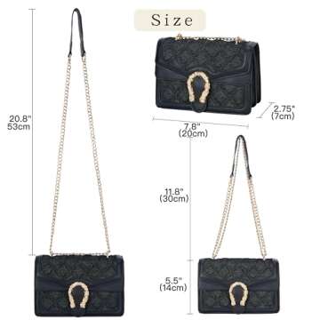 Chic DEEPMEOW Quilted Denim & Chain Crossbody Bag for Women