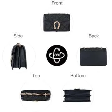 DEEPMEOW Womens Quilted Crossbody Shoulder Purse