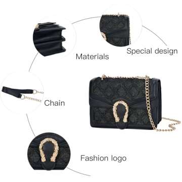 DEEPMEOW Womens Quilted Crossbody Shoulder Purse