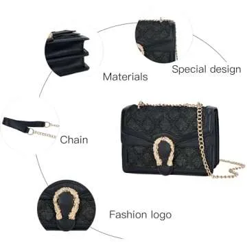 DEEPMEOW Womens Quilted Crossbody Shoulder Purse